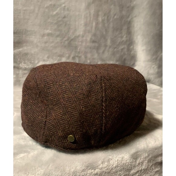 Stetson Brown Herringbone Flat Cap - Picture 6 of 14